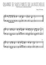 Téléchargez l'arrangement pour piano de la partition de Quand je suis parti de La Rochelle en PDF